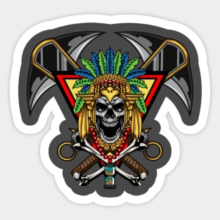 Indian Apache Skull Warrior Sticker